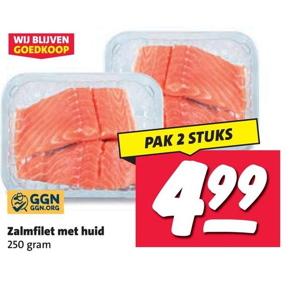Zalmfilet met huid