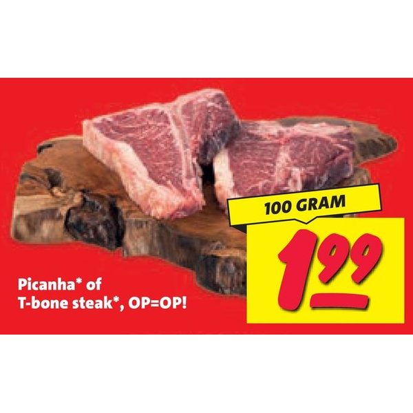 Picanha of T-bone steak