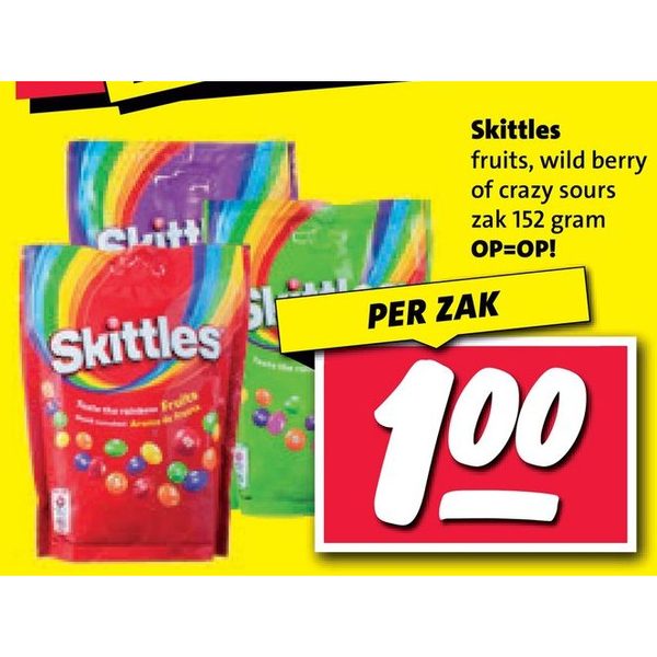 Skittles fruits, wild berry of crazy sours