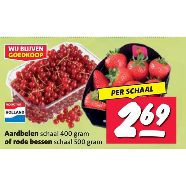 Aardbeien of rode bessen