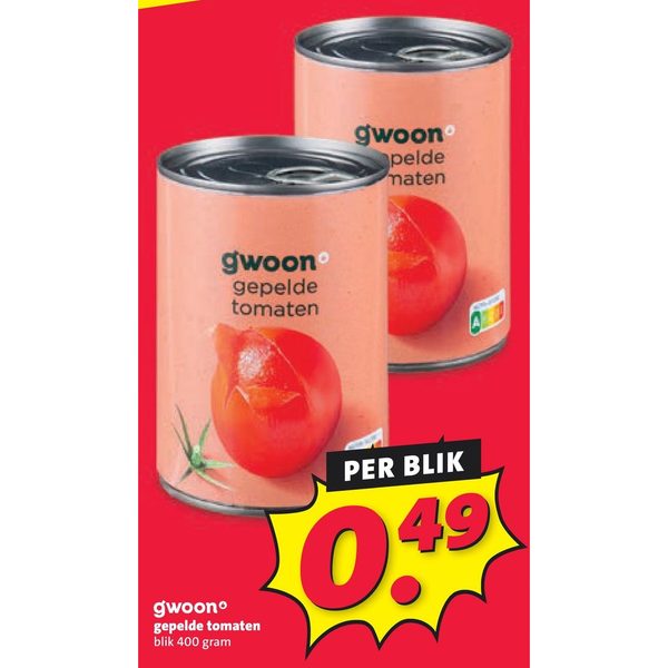 gwoon gepelde tomaten