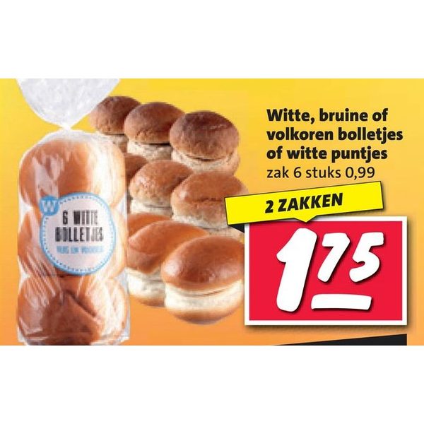 Witte, bruine of volkoren bolletjes of witte puntjes