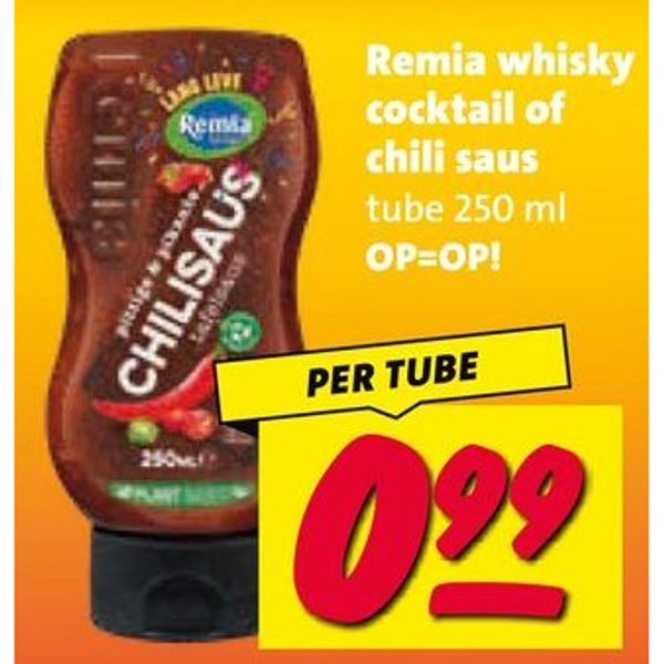 Remia whisky cocktail of chili saus