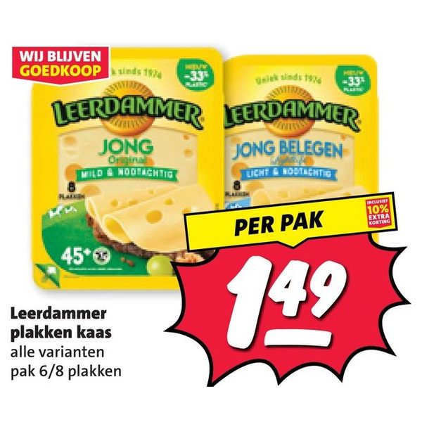 Leerdammer plakken kaas