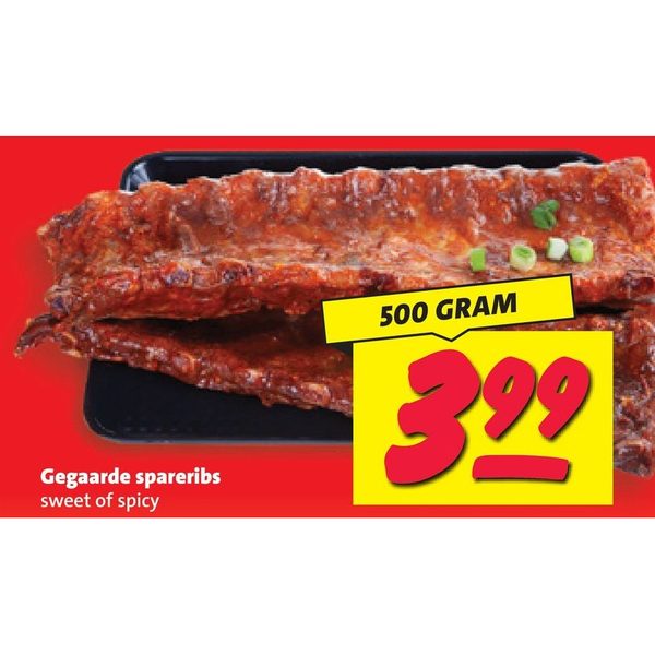 Gegaarde spareribs