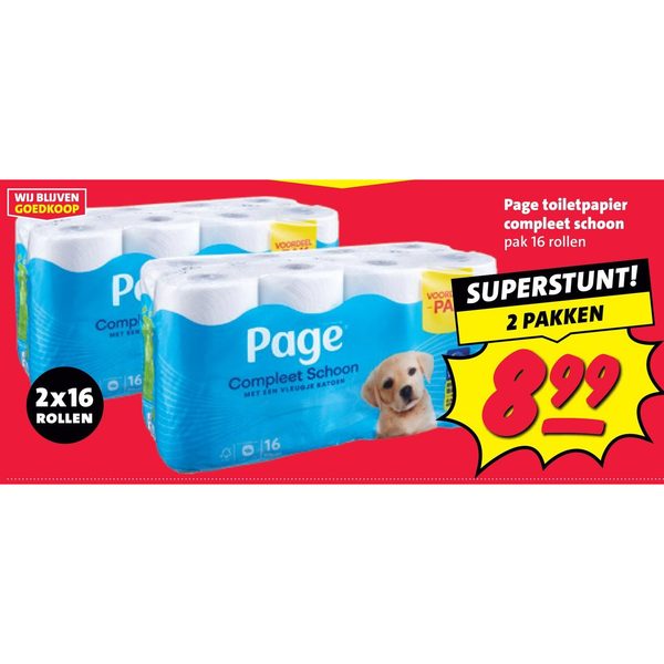 Page toiletpapier compleet schoon