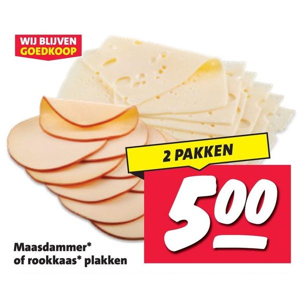 Maasdammer of rookkaas plakken