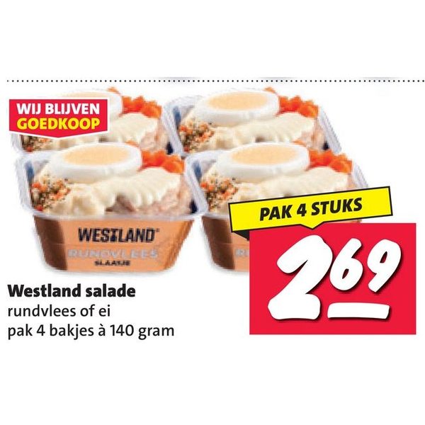Rundvlees of ei salade