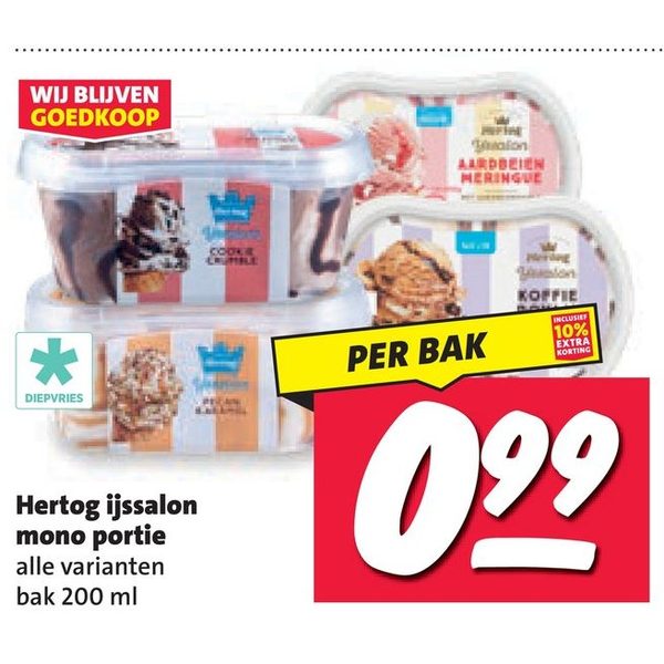 Hertog ijssalon mono portie