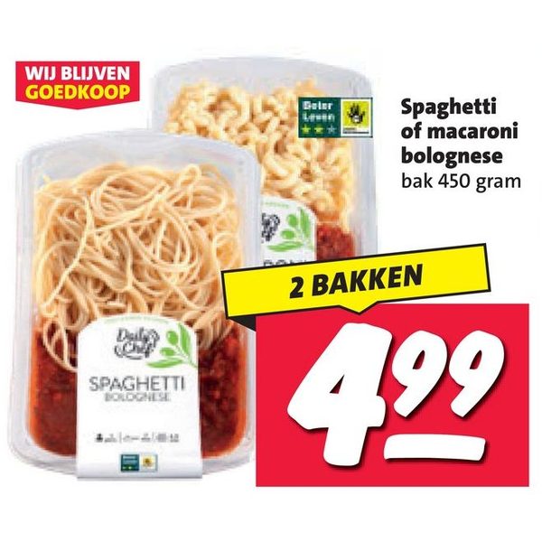 Spaghetti of macaroni bolognese