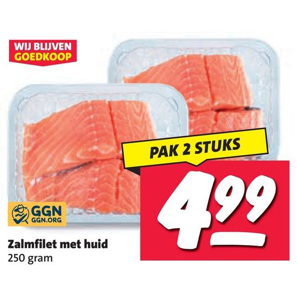 Zalmfilet met huid