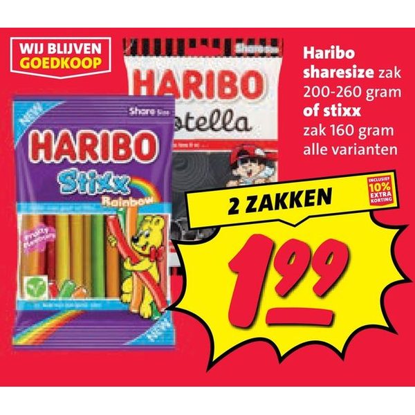 Haribo sharesize zak of stixx