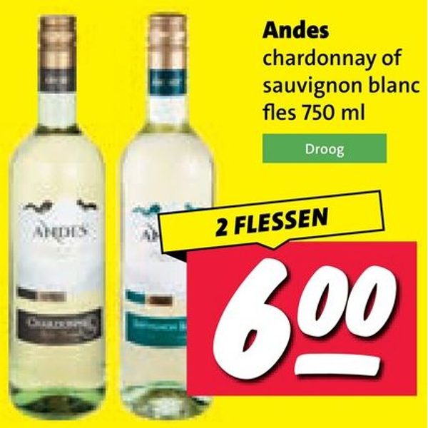 Andes chardonnay of sauvignon blanc