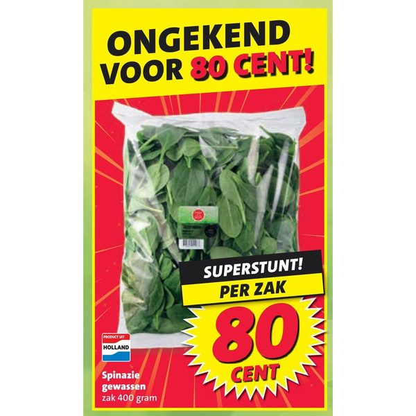 Gewassen spinazie