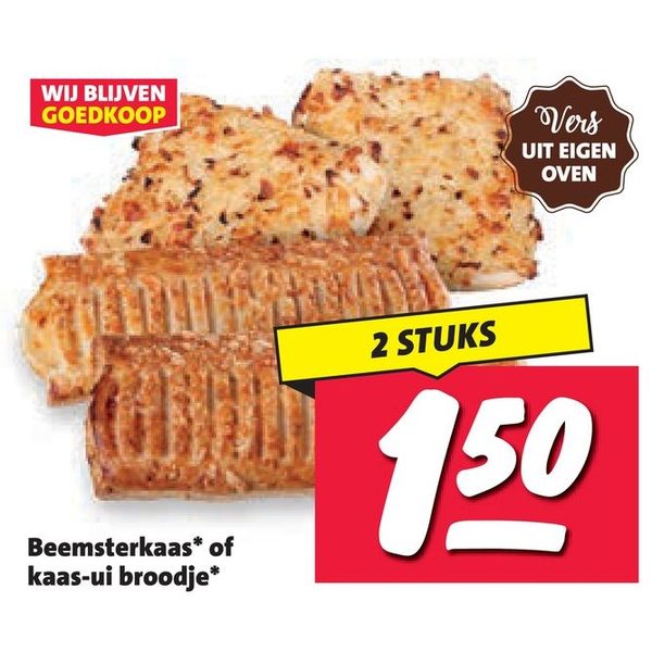 Beemsterkaas- of kaas-ui broodje