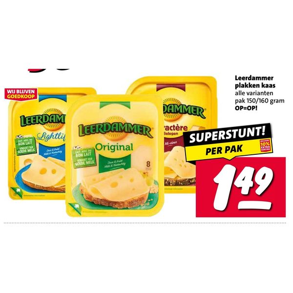 Leerdammer plakken kaas