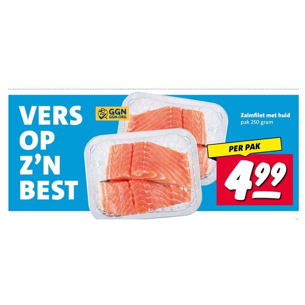 Zalmfilet met huid