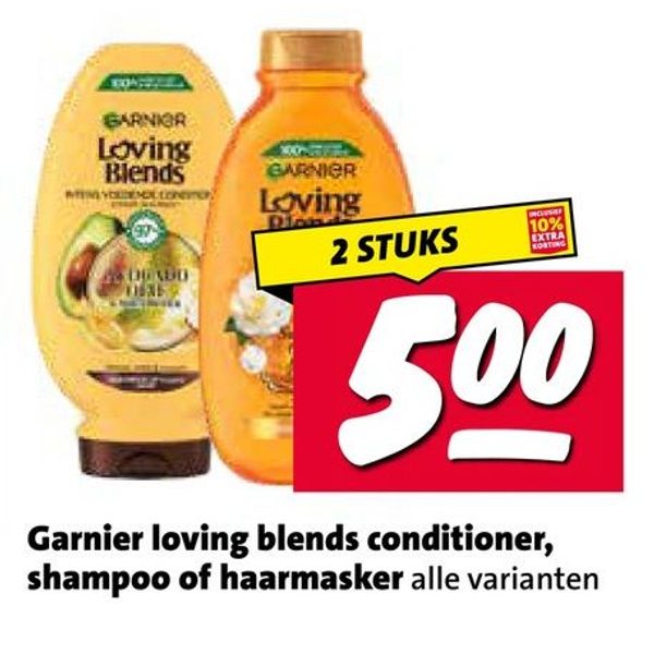 Garnier Loving Blends shampoo, conditioner of masker