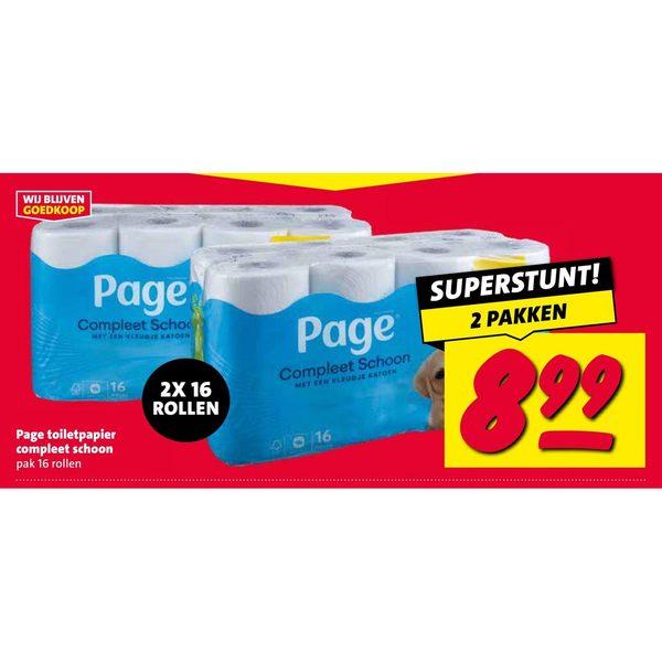 Page toiletpapier compleet schoon