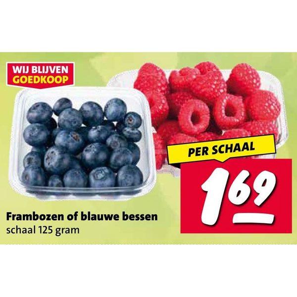 Frambozen of blauwe bessen