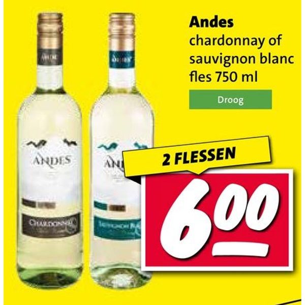 Andes chardonnay of sauvignon blanc