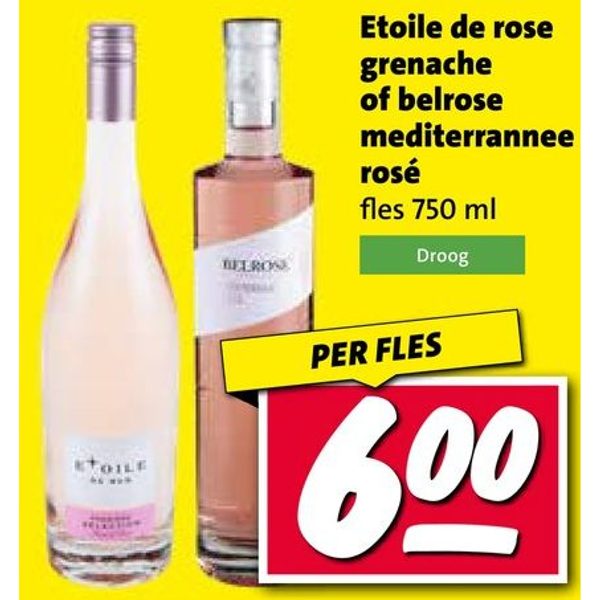 Etoile de rose grenache of belrose mediterrannee rosé