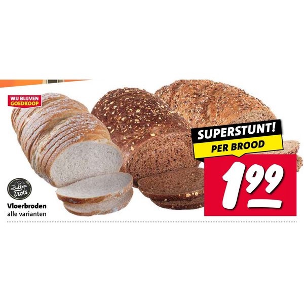 Vloerbroden alle varianten