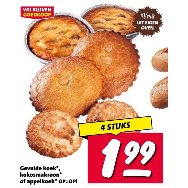 Gevulde koek, kokosmakroon of appelkoek