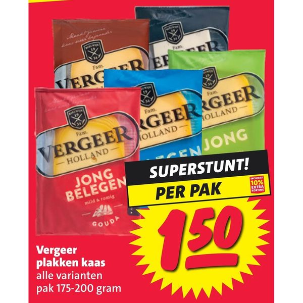 Vergeer plakken kaas alle varianten