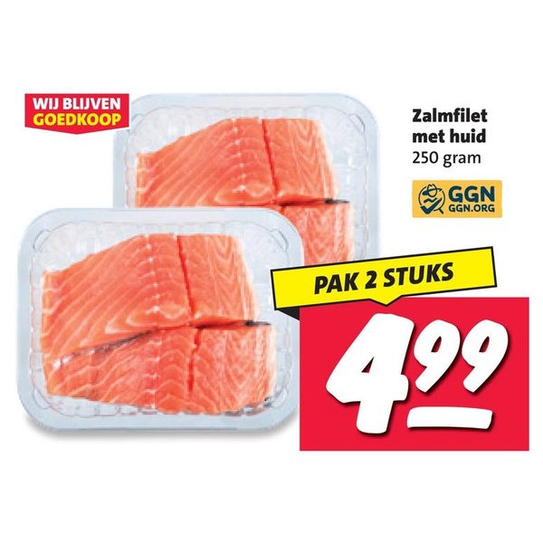 Zalmfilet met huid