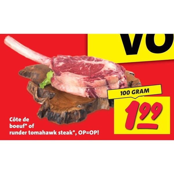 Côte de boeuf of runder tomahawk steak