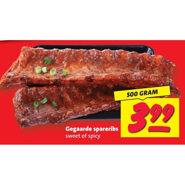 Gegaarde spareribs