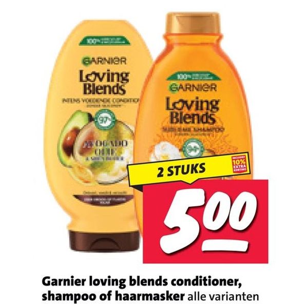 Garnier loving blends conditioner, shampoo of haarmasker
