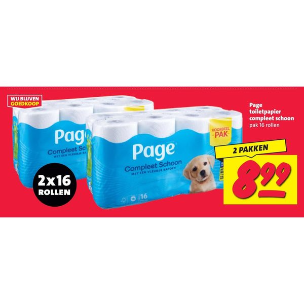 Page toiletpapier compleet schoon
