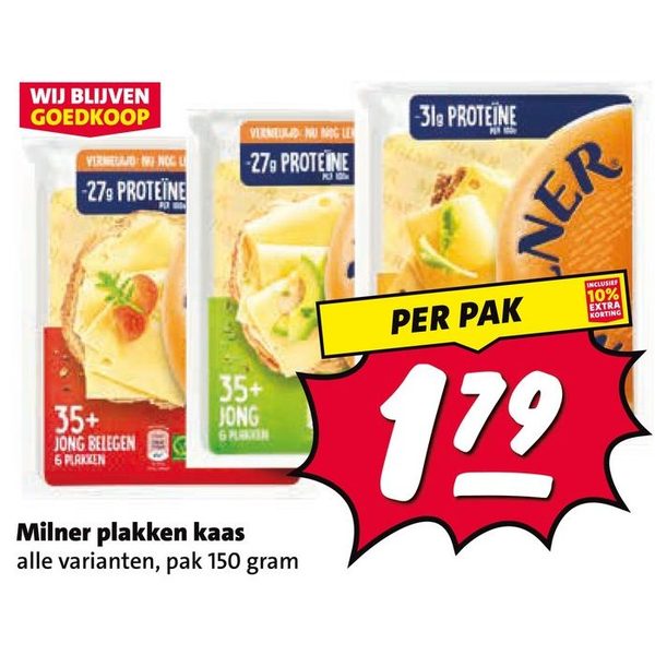 Milner plakken kaas