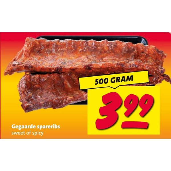 Gegaarde spareribs
