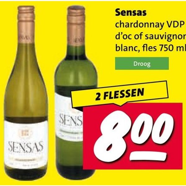 Sensas chardonnay VDP d'oc of sauvignon blanc