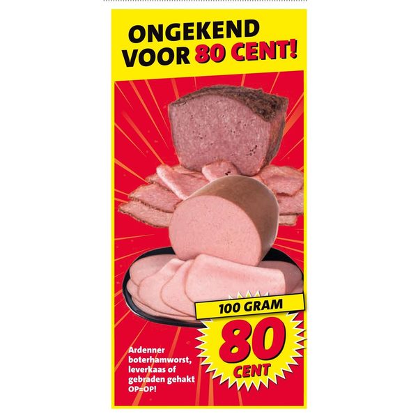 Ardenner boterhamworst, leverkaas of gebraden gehakt