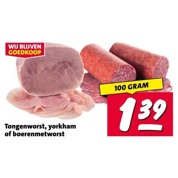 Tongenworst, yorkham of boerenmetworst