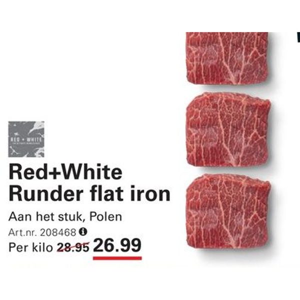 Red+White Runder flat iron