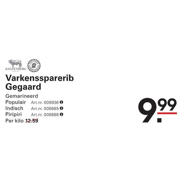Varkenssparerib Gegaard