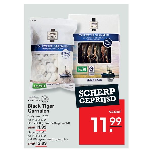Zoutwater Garnalen Black Tiger