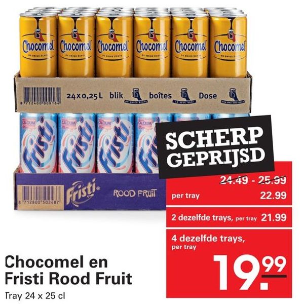 Chocomel en Fristi Rood Fruit