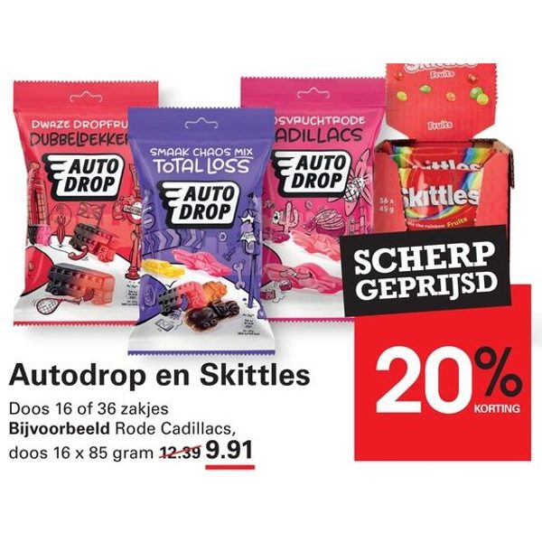 Autodrop en Skittles