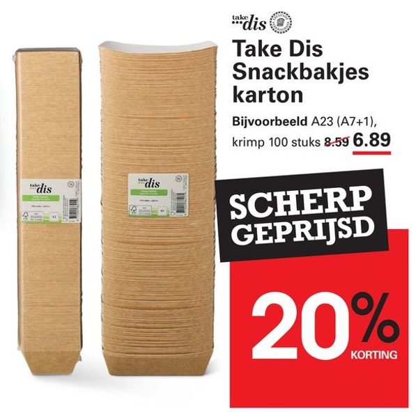Take Dis Snackbakjes karton