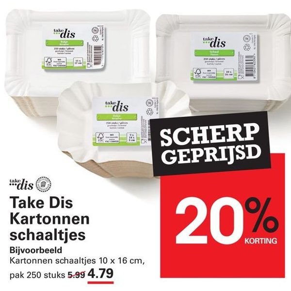 Take Dis Kartonnen schaaltjes