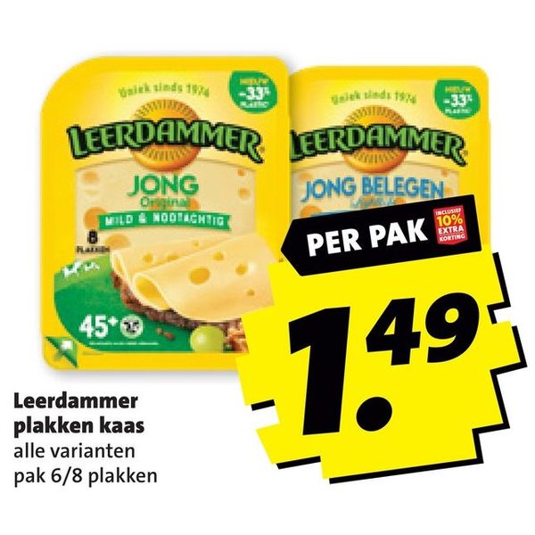 Leerdammer plakken kaas