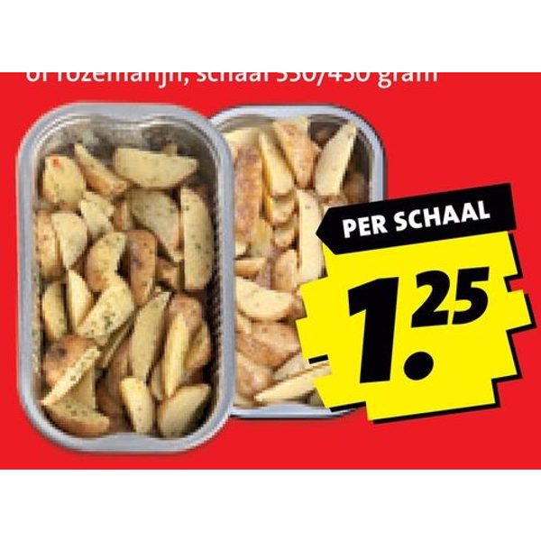Aardappelpartjes met knoflook of rozemarijn