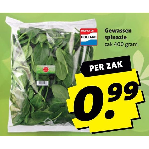 Gewassen spinazie