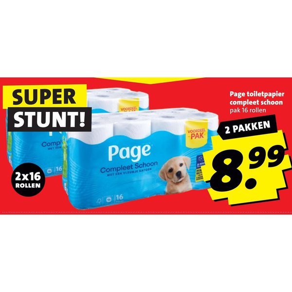 Page toiletpapier compleet schoon